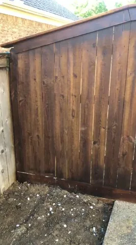 Stained wood privacy fence panel built solid