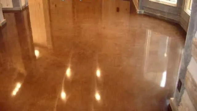 Acid stain color concrete floor with rich variation